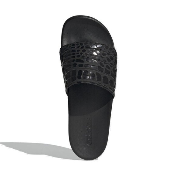 Adidas Adilette Comfort Slides Cloudfoam Sandals Black Women's 9 Men's 8 - Picture 4 of 10